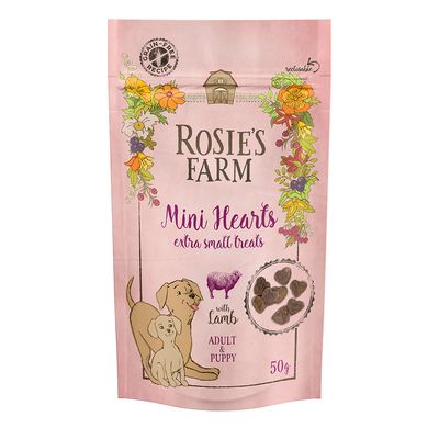 Rosie's Farm Puppy & Adult Mini Hearts - Lamb 50g