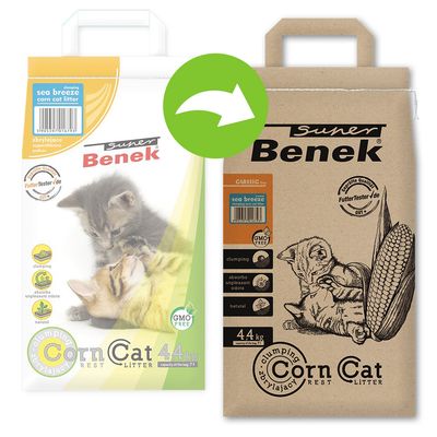 Super Benek Corn Cat Sea Breeze Clumping Litter 7l (approx. 4.4kg)