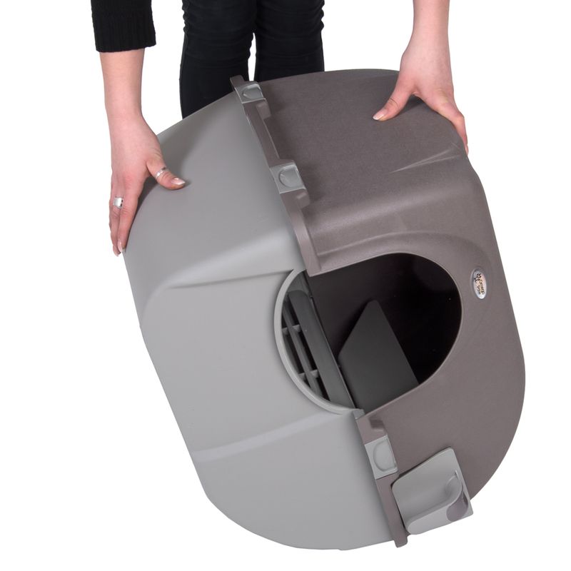 Omega Paw Roll'n'Clean Litter Box Taupe / Grey