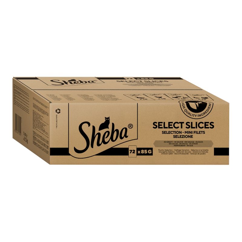 Sheba Pouches 72 x 85g Fine Flakes Poultry Selection in Jelly