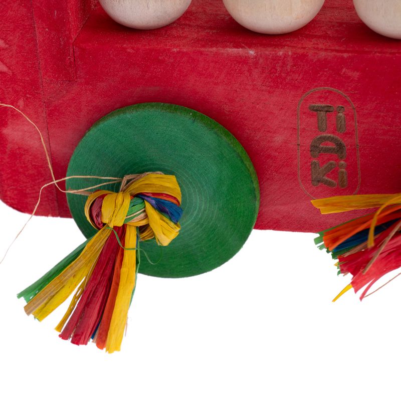 TIAKI Double Decker Bus Wooden Bird Toy 13 x 11.5 x 3cm (L x W x H)