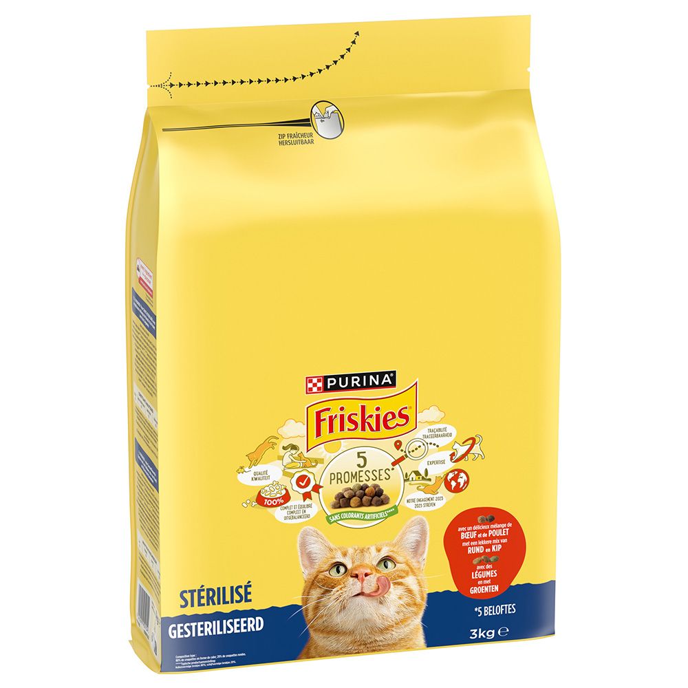 PURINA Friskies Sterilised Cat with Beef, Chicken & Vegetables 3kg