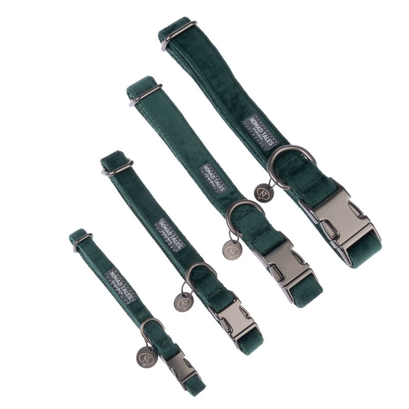 Nomad Tales Blush Collar - Emerald Size XS: 24 - 36 cm neck circumference, W 10 mm