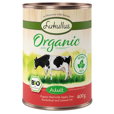Lukullus Organic Adult Beef with Apple (gluten-free) 6 x 400 g