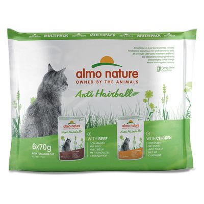 Almo Nature Holistic Anti-Hairball Pouches 70g Chicken (6 x 70g)