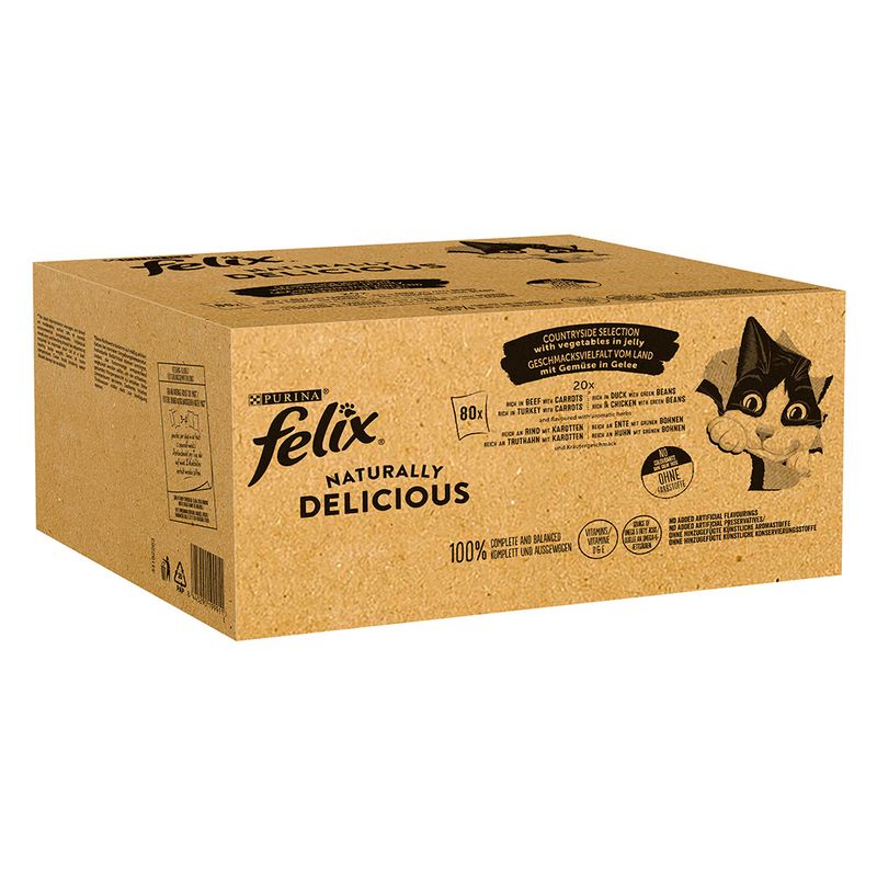Felix Naturally Delicious 80 x 80g Countryside Selection in Jelly