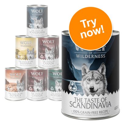 Wolf of Wilderness Adult “The Taste of” Mixed Pack 6 x 400g Mixed Pack (5 Varieties)