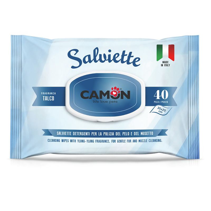 Camon wet wipes coat care dog & cat 40 pieces Myrrh & Chlorhexidine