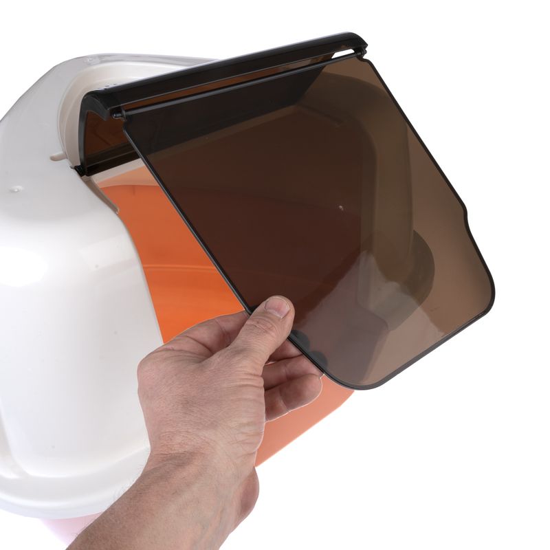 TIAKI Parfait Corner Hooded Litter Tray Cream/ pink