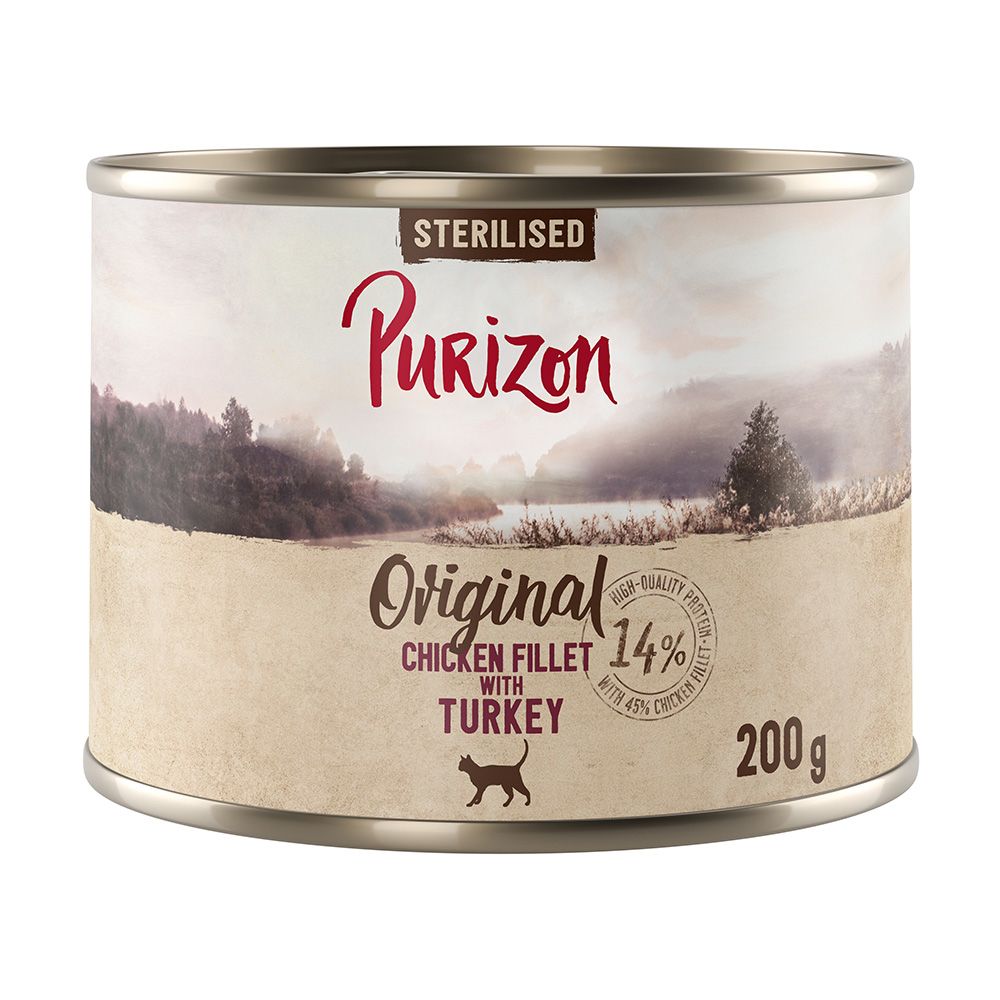 Purizon Adult Grain-Free Sterilised 6 x 200g Chicken Fillet with Salmon