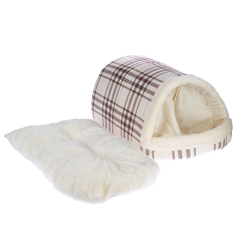 zooplus Basics Checked Cuddle Bed Den 60 x 40 x 28 cm (L x W x H)
