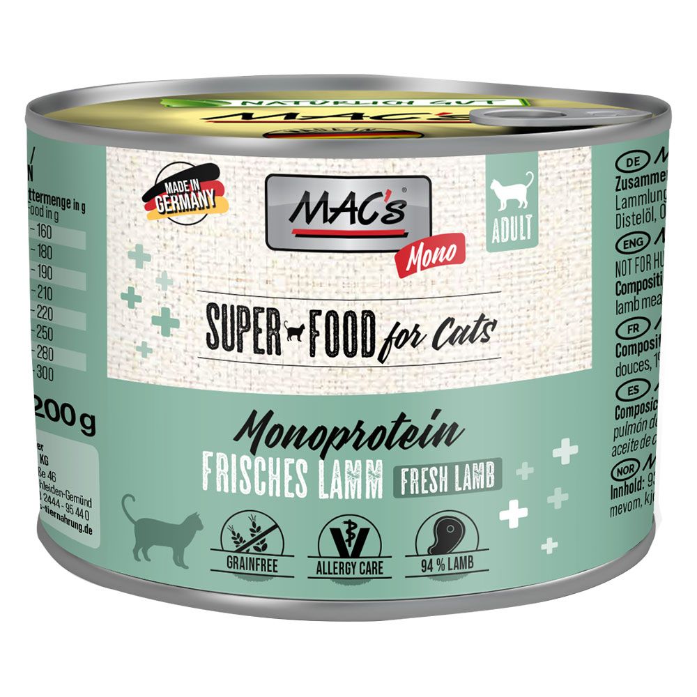 MAC's Cat Mono Sensitive 6 x 200g Lamb