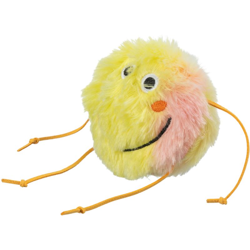 Trixie Plush Monster with Catnip 1 toy, yellow / pink