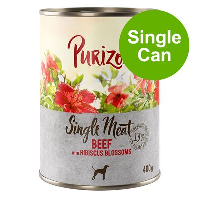 1 x 400g Purizon Single Meat Beef Wet Dog Food - Try Now!* Beef with Hibiscus Blossoms (400g)
