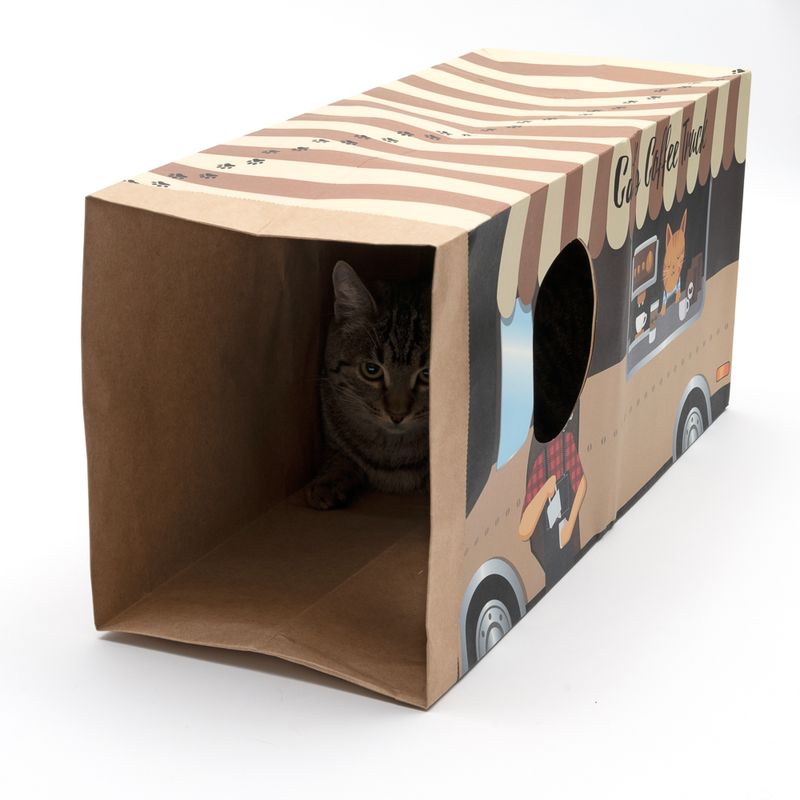 TIAKI Paper Tunnel Coffee Truck for Cats 60 x 22 x 27cm (L x W x H)