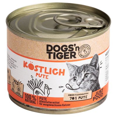 Dogs'n Tiger Adult Cat 6 x 200g Delicious Turkey