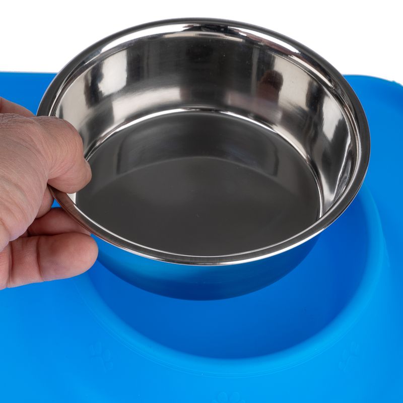 TIAKI double bowl with silicone mat 2 x 540 ml, Ø 14 cm