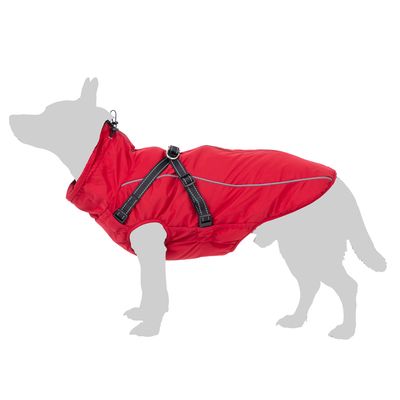 TIAKI Arkon Dog Coat with Harness - Red approx. 35cm (Back Length)