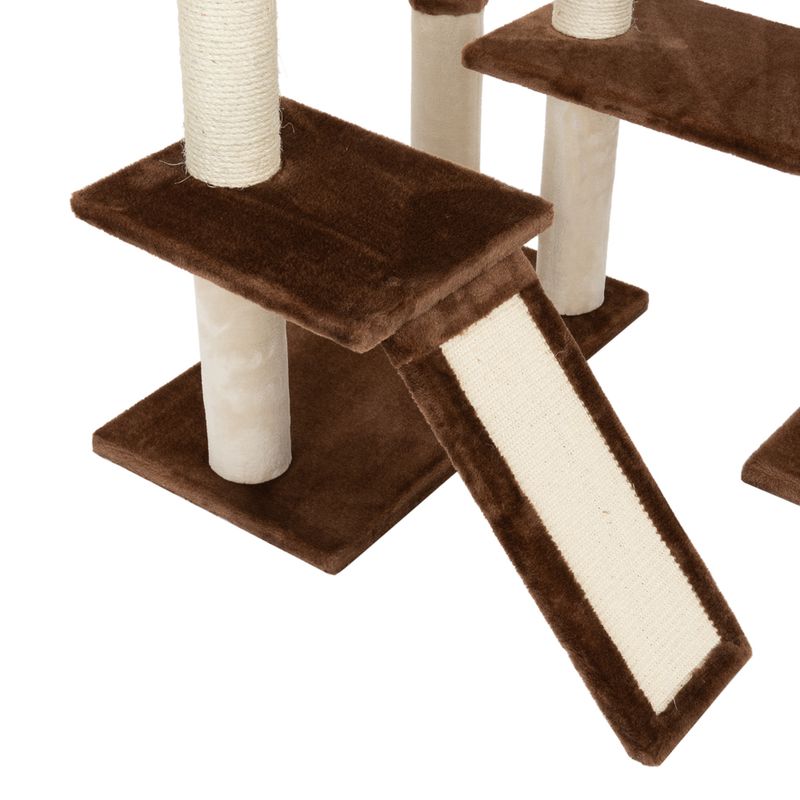 Gingerbread House Cat Tree with Ladder Beige