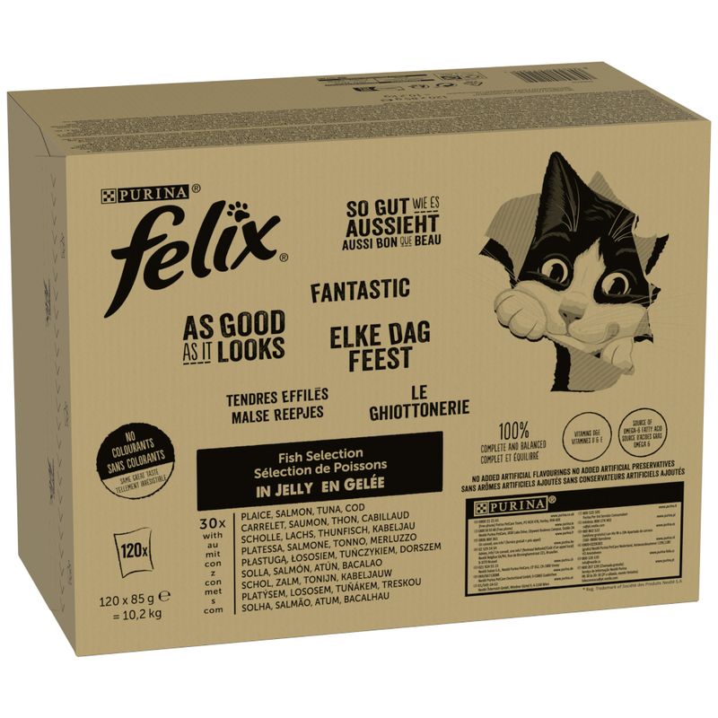 Felix As Good As It Looks Mega Pack 120 x 85g Beef, Chicken, Cod & Tuna