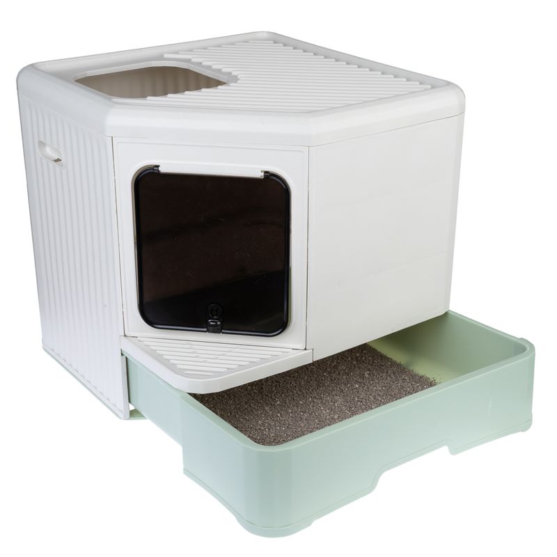 kooa Hop-In Eco-plastic Litter Box White / Mint