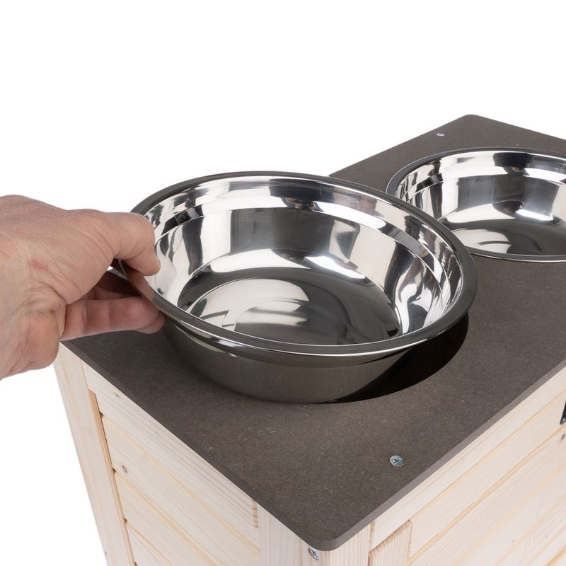 Modern Living Inari Wooden Storage Box with Double Bowl 53 x 30 x 43.5 cm (L x W x H)