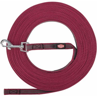 Trixie Rubber Drag Lead - Sangria Size: S-M: 5m long/15mm wide