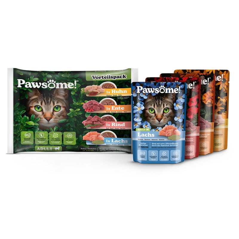 Pawsome Adult Cat 4 x 85g Beef
