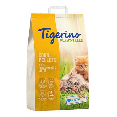 Tigerino Plant-Based Litter Corn Pellets - Sensitive (Unscented) 7l