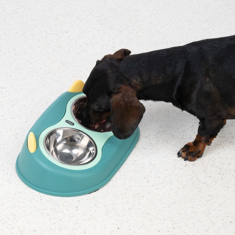 TIAKI double bowl owl 2 x 300 ml