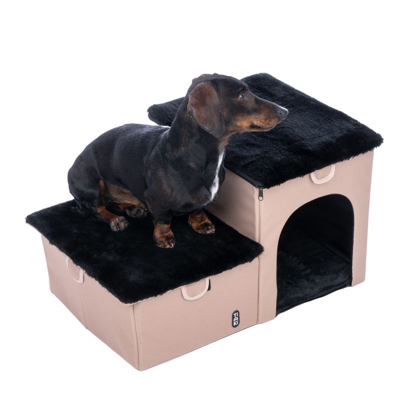 TIAKI Folding Pet Staircase with 2 Steps 62 x 39 x 35.5cm (L x W x H)