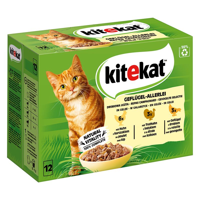 Kitekat Variety Pouches Saver Pack 48 x 85g Classic Selection in Gravy