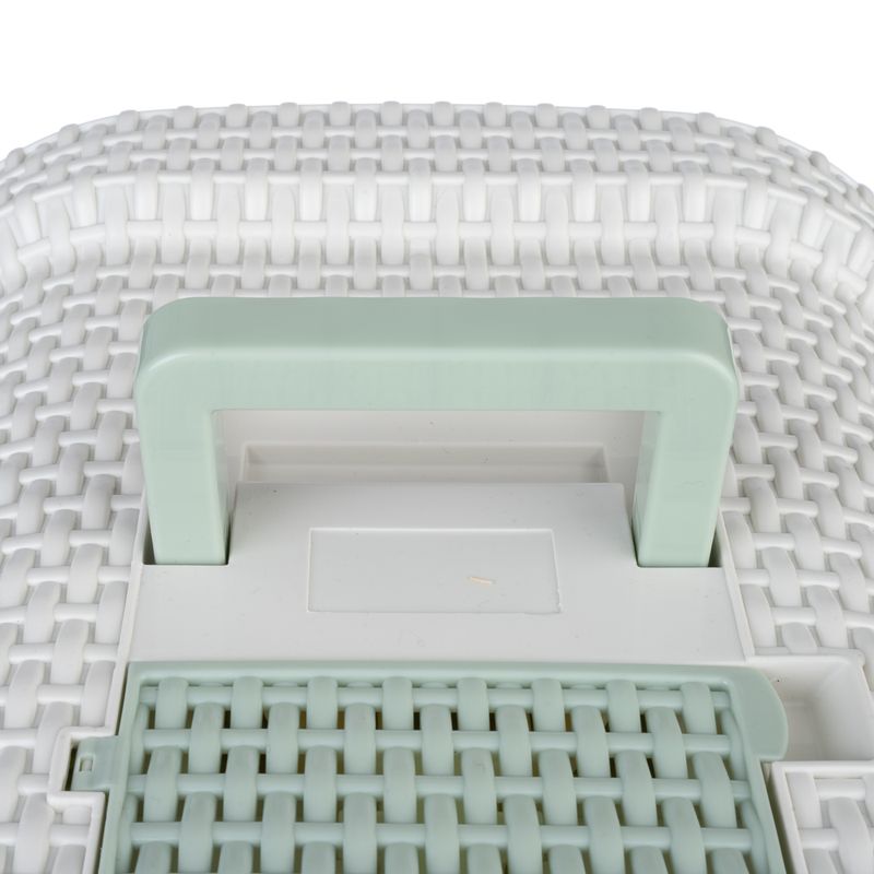 kooa Hooded Litter Draw with Litter Drawer White / Mint