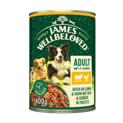 James Wellbeloved Adult Dog Hypoallergenic Lamb & Chicken in Pâté 6 x 400g