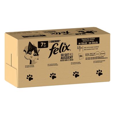 Felix Senior As Good As It Looks Mega Pack 120 x 85g Beef, Salmon, Chicken & Tuna
