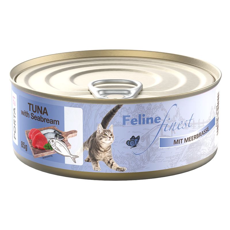 Economy Pack Feline Finest Cats Wet Food 24 x 85 g Tuna with squid