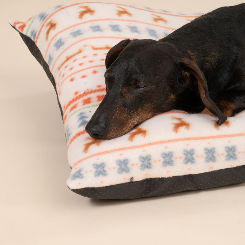 TIAKI Cuddly Cushion with Nordic Winter Pattern approx. 72 x 52 x 12 cm (L x W x H)