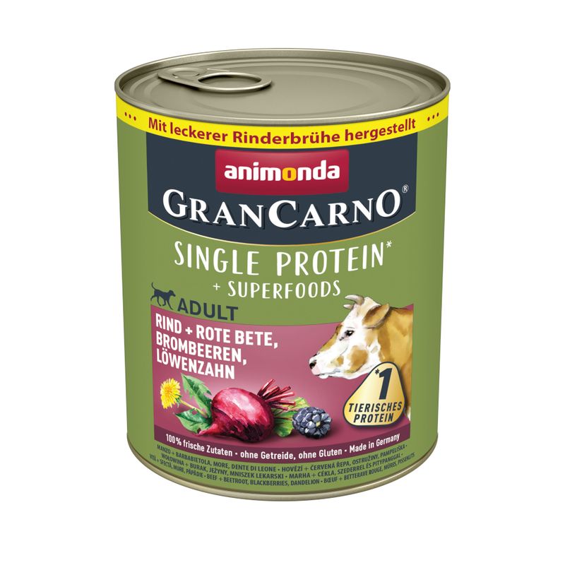 animonda GranCarno Superfoods Adult 6 x 800g Lamb, Amaranth, Cranberries & Salmon Oil