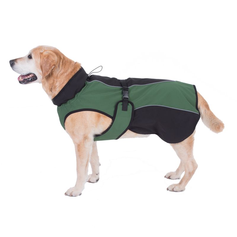 Soft Shell Dog Coat - Green Approx. 30cm Back Length