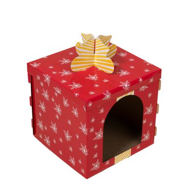 TIAKI Red Gift Box Scratching Furniture 37.5 x 37.5 x 50 cm (L x W x H)