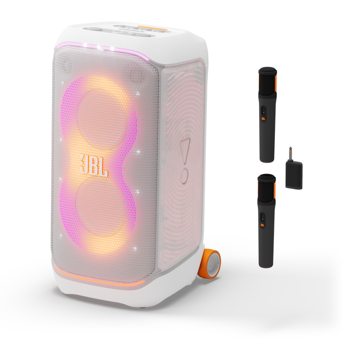 Partybox Stage 320 White + Wireless Mic