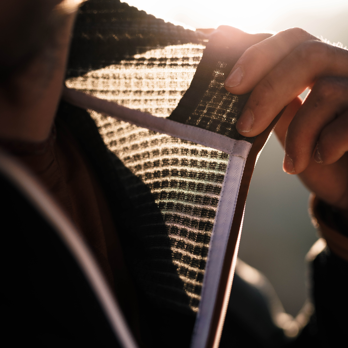 FLEECE LIGHT GRID HOODED JKT