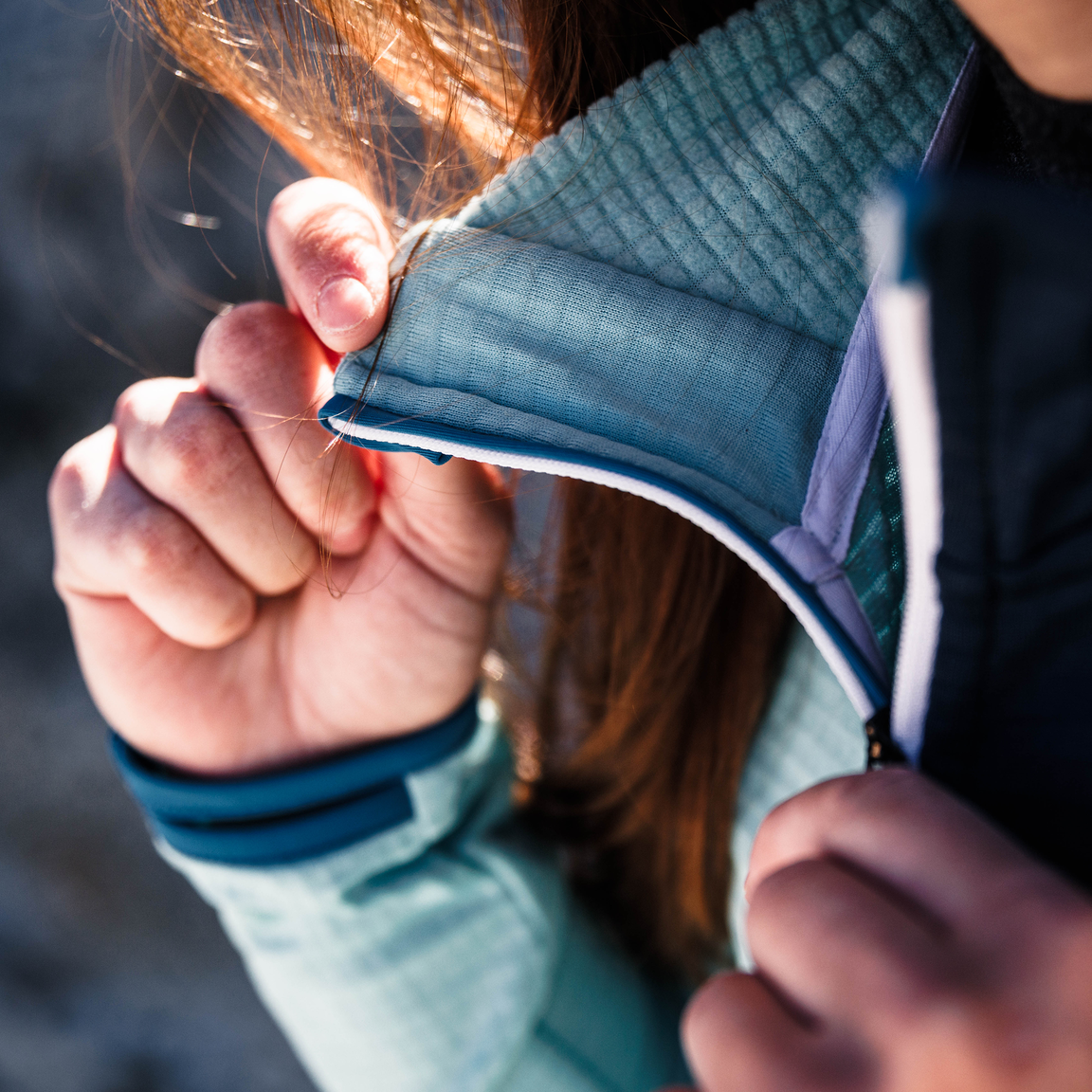 FLEECE LIGHT GRID ZN HOODY