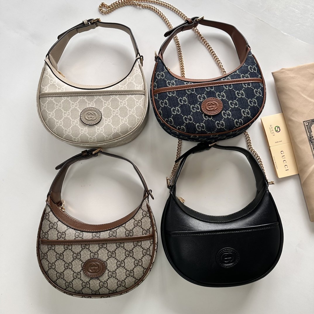 Gucci HALF-MOON-SHAPED MINI BAG 726843 LM001 22cm