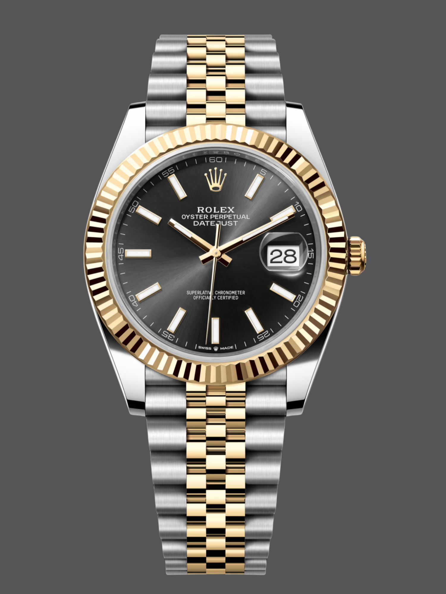 Rolex Datejust 41 Black Dial Gold & Steel 126333 0014 Men's Watch