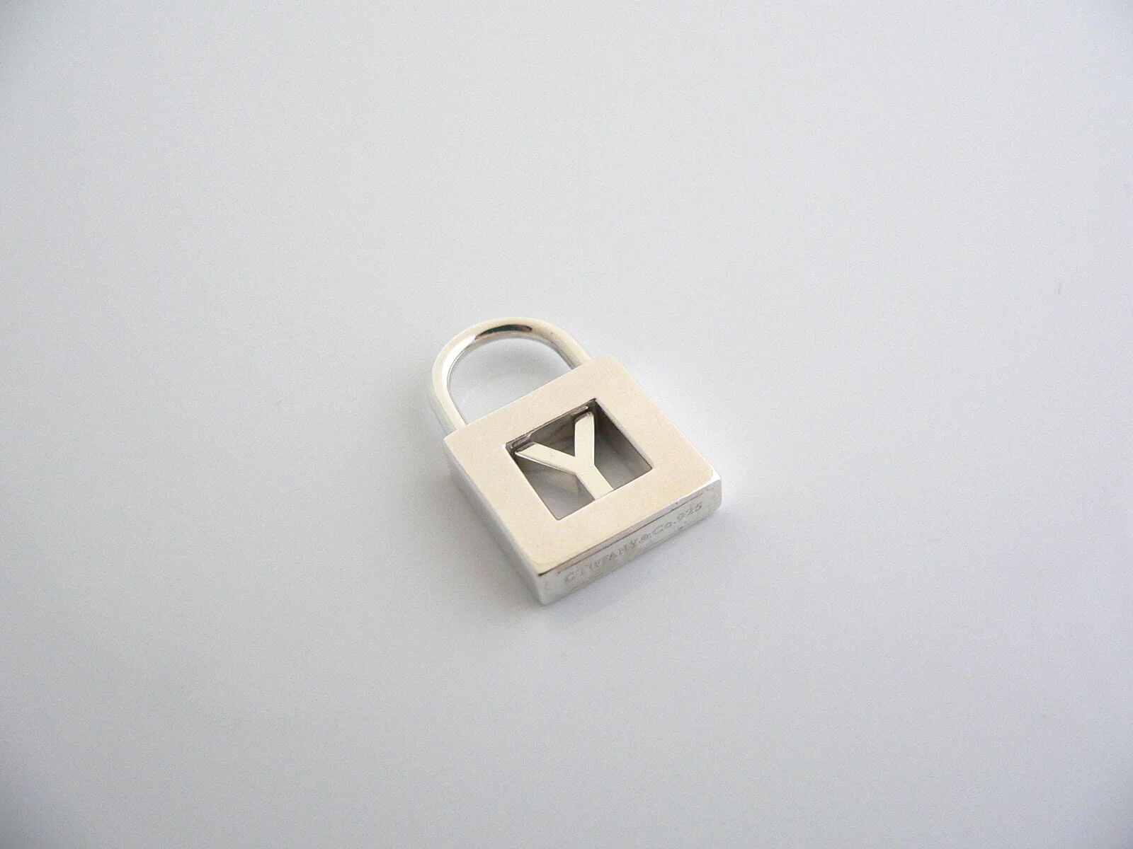 Tiffany & Co Silver Alphabet Y Padlock Pendant Charm 4 Necklace Bracelet Gift