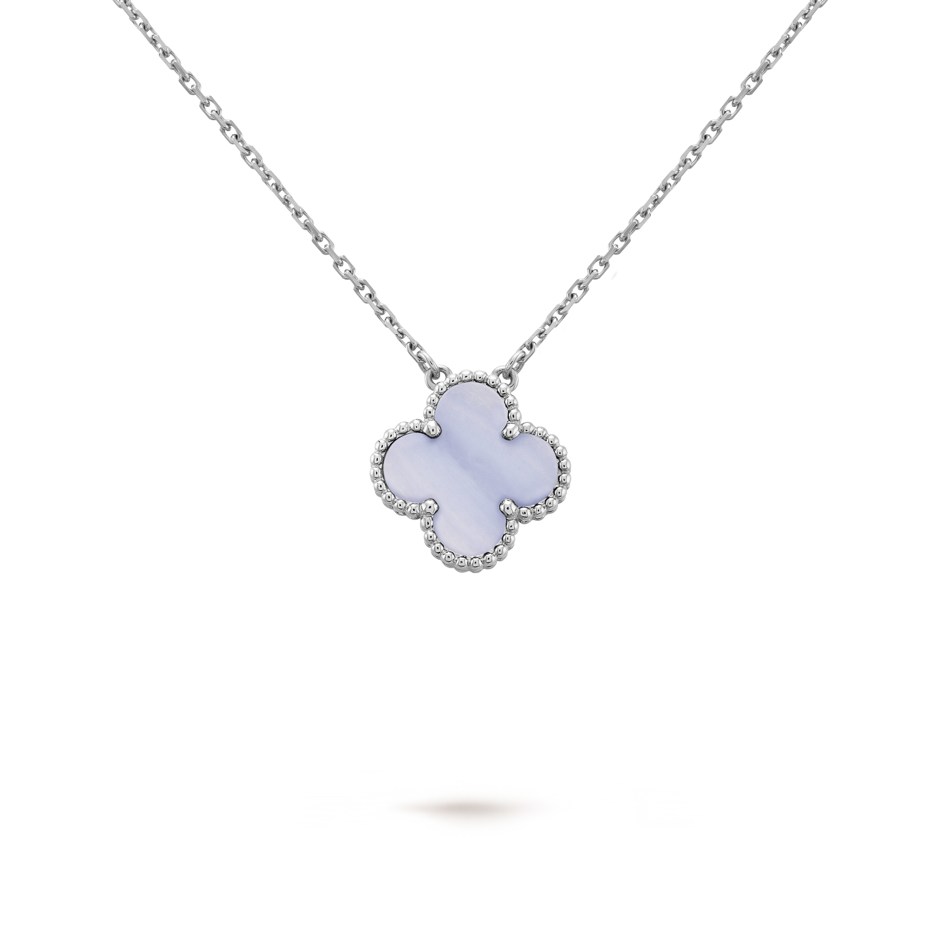 Van Cleef & Arpels Purple Chalcedony Clover Necklace, Vintage Alhambra pendant