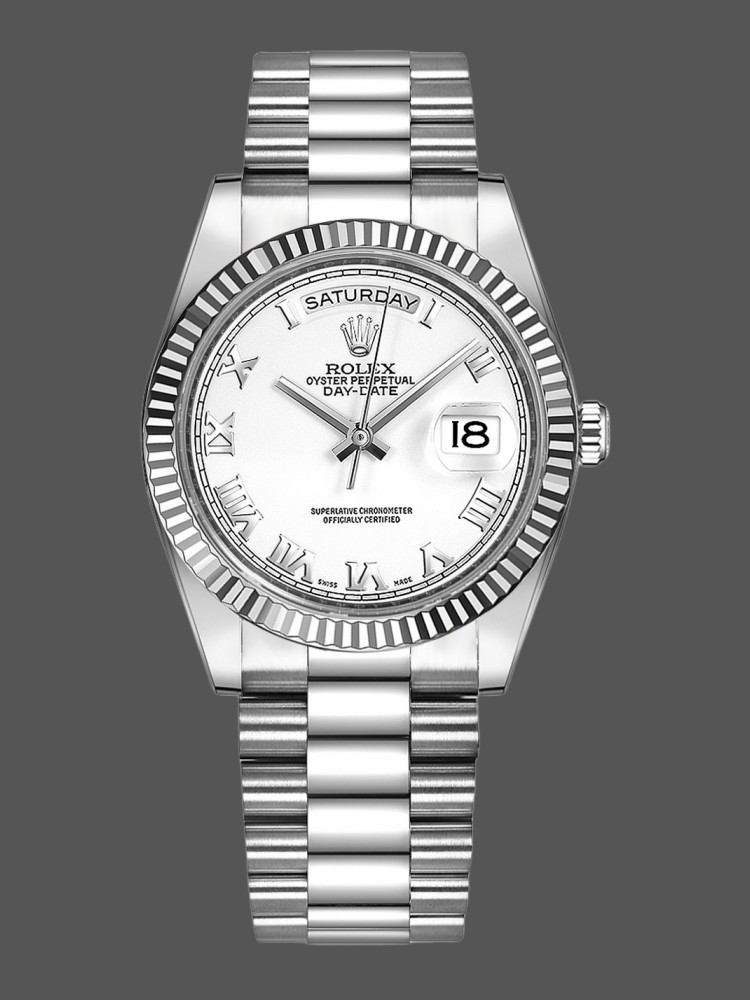 Rolex Day-Date 118239 Roman Numeral White Dial 36mm Unisex Replica Watch