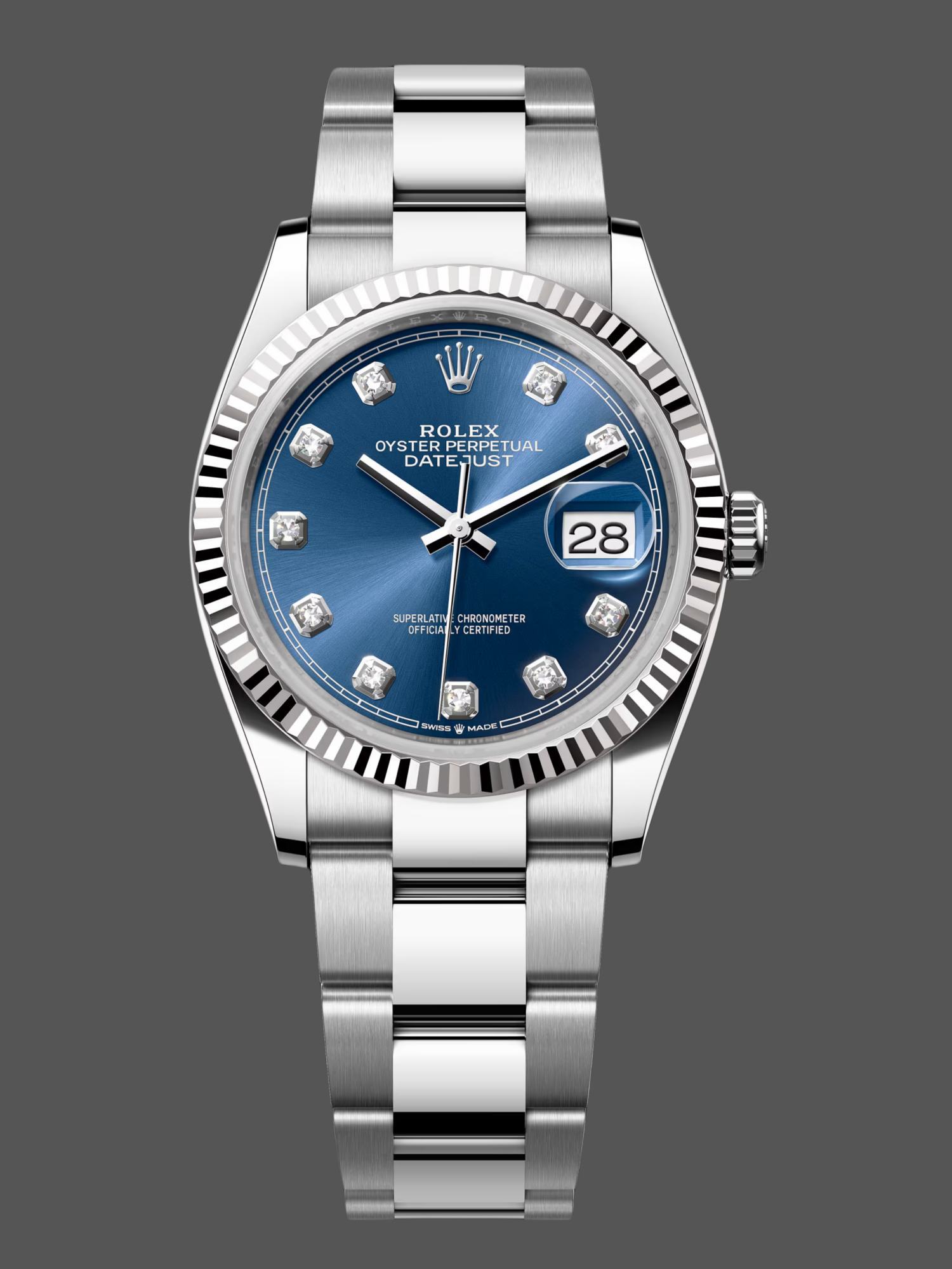Rolex Datejust 126234 Blue Index Dial Stainless Steel 36MM Unisex Replica Watch