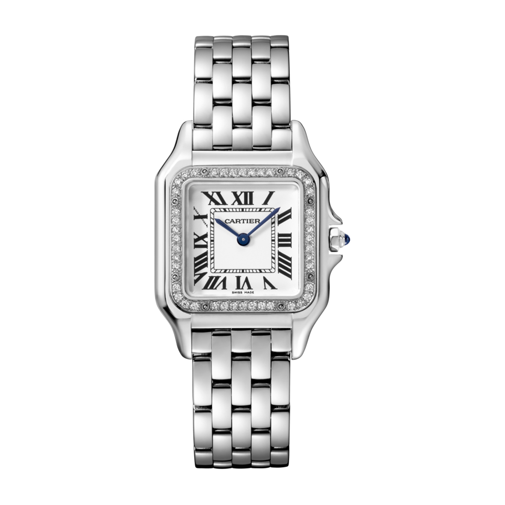Cartier Panth猫re Stainless Steel & Diamonds Medium Model Ladies Watch, W4PN0008